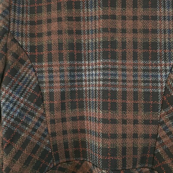 Liverpool Los Angeles Tartan Plaid Notched Blazer Brown and Blue Coat Sz Small - Picture 6 of 6